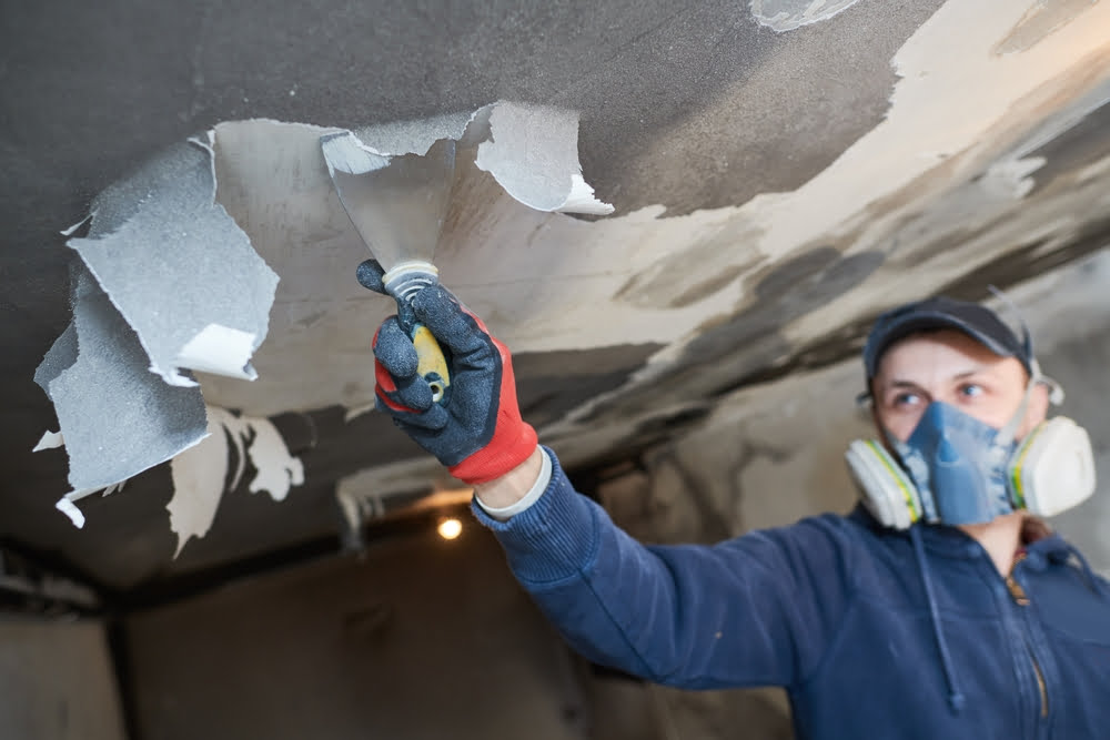 From Fire Damage to Restoration: Indoor Interior Transformation, Featuring the Removal of Damaged Paint Layers